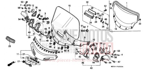 WIND SCREEN (GL1500SES/SET) GL1500SET de 1996